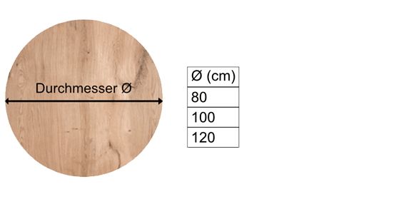 Runde Tischplatte, Eiche, vollmassiv mit Schweizer Kante, HolzLand Köster in Emmerke bei Hildesheim, Hannover, Alfeld