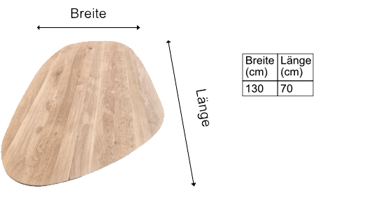 Couchtisch Paradiso Detailansicht, Tischplatte Kieselform, HolzLand Köster in Emmerke bei Hildesheim, Hannover, Alfeld