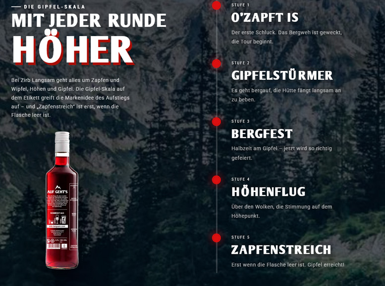 Zirbenlikör mit Johannisbeere, Zirb langsam bei HolzLand Köster in Emmerke bei Hildesheim, Hannover, Alfeld, Peine
